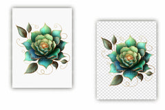 Gold Alcohol Ink Flowers Clipart Bundle 2 - CraftNest - Digital Crafting and Art