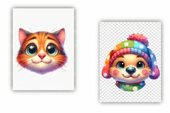 Funny Domestic Animals Face Clipart Bundle - CraftNest - Digital Crafting and Art