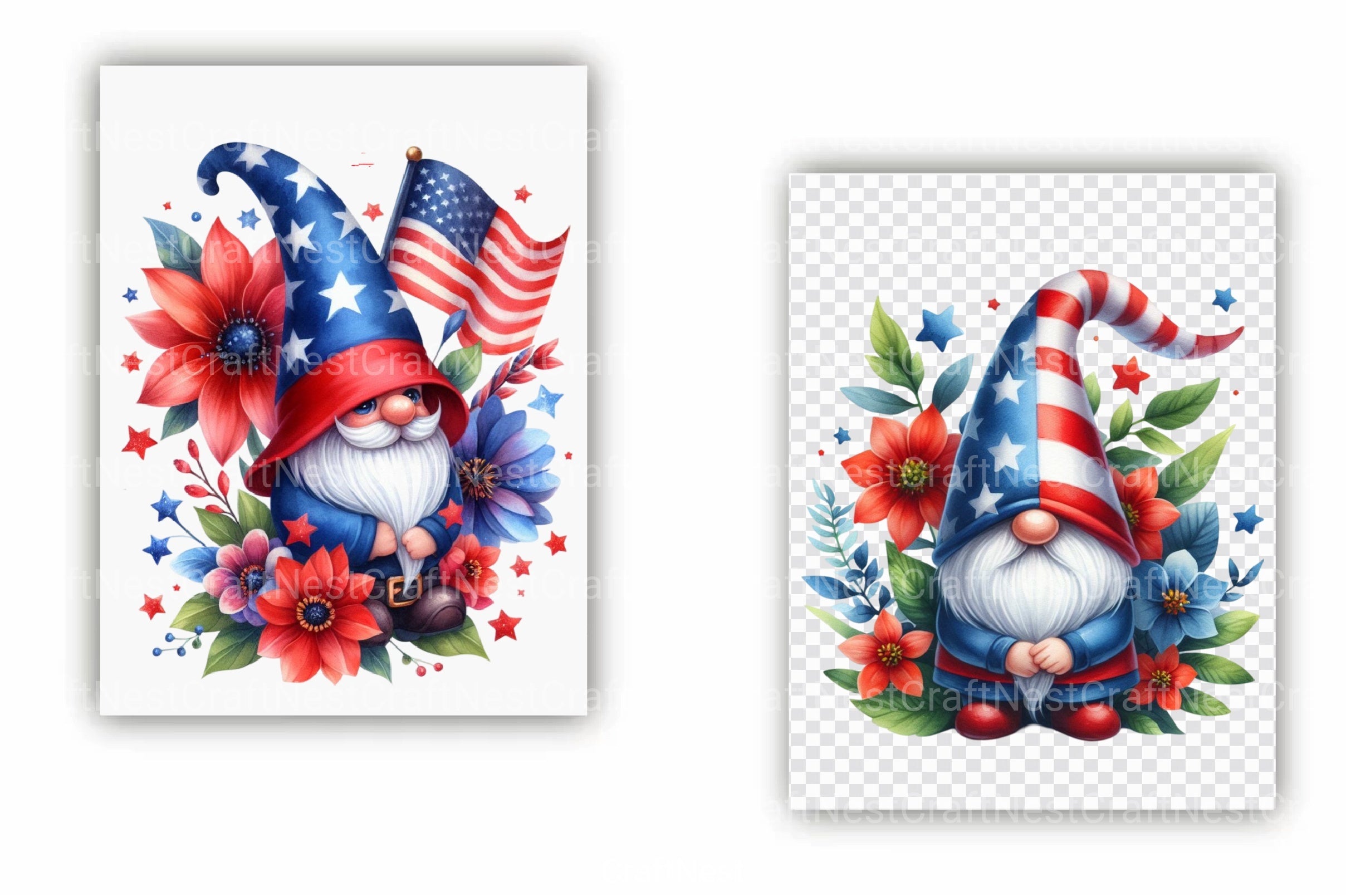 4th of July Gnome Clipart Bundle 1 - CraftNest - Digital Crafting and Art