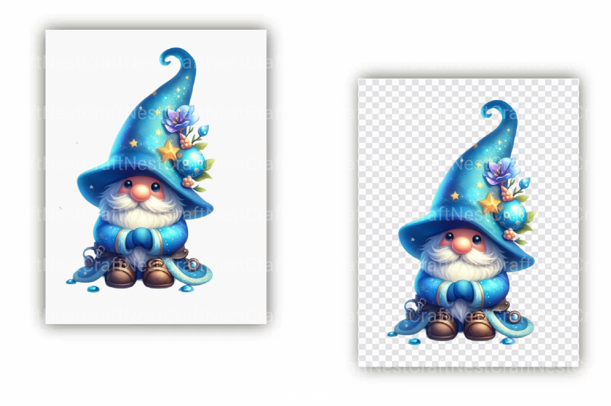 Magic Blue Gnomes Clipart Bundle - CraftNest - Digital Crafting and Art