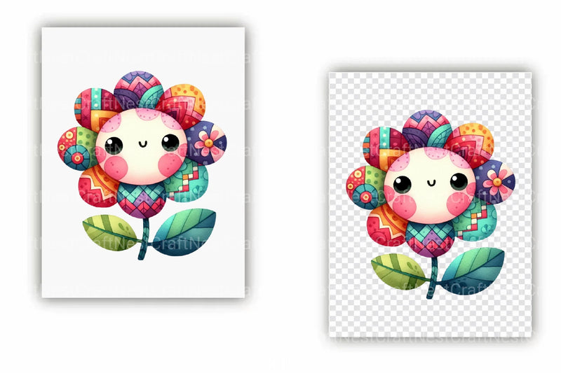 Kawaii Patchwork Clipart Bundle - CraftNest - Digital Crafting and Art