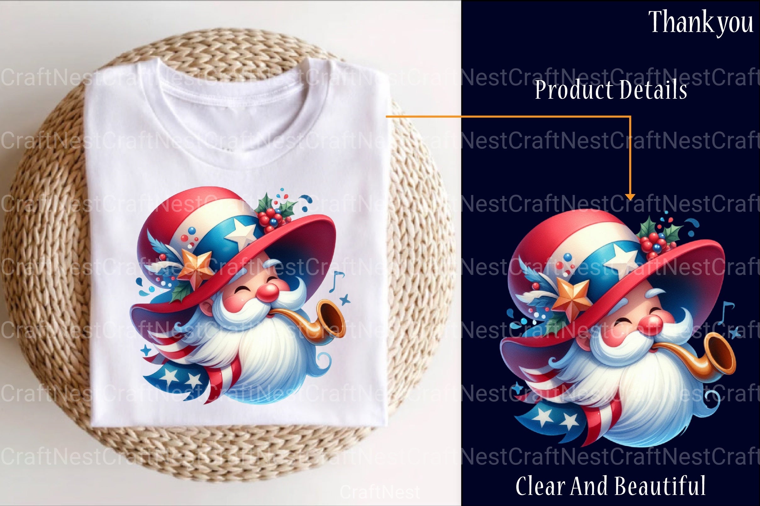 Funny Santa Claus 4th of July Clipart Bundle - CraftNest - Digital Crafting and Art