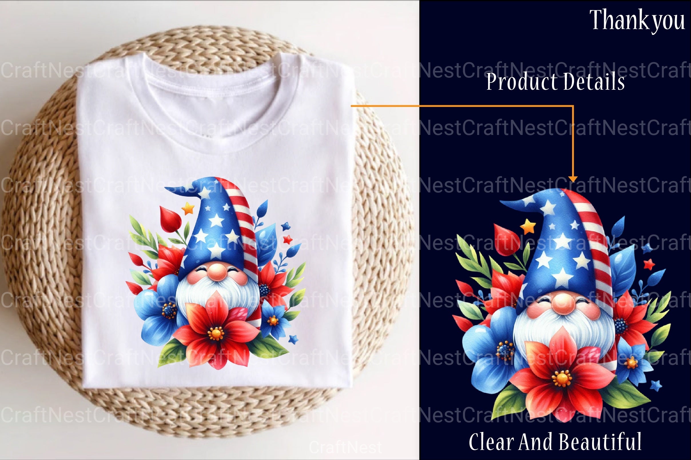 4th of July Gnome Clipart Bundle 1 - CraftNest - Digital Crafting and Art