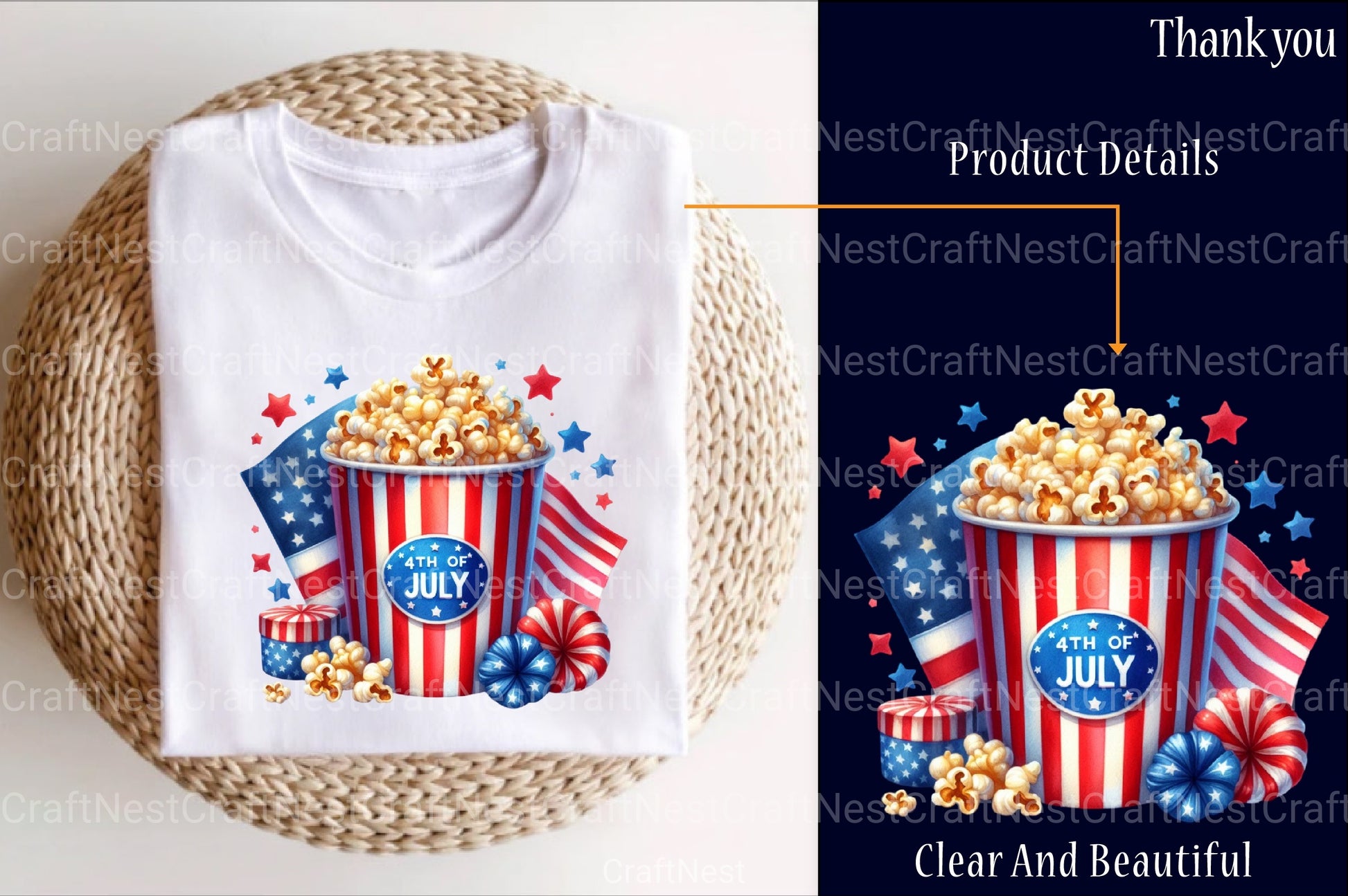 4th of July Popcorn Bucket Clipart Bundle 99 - CraftNest - Digital Crafting and Art