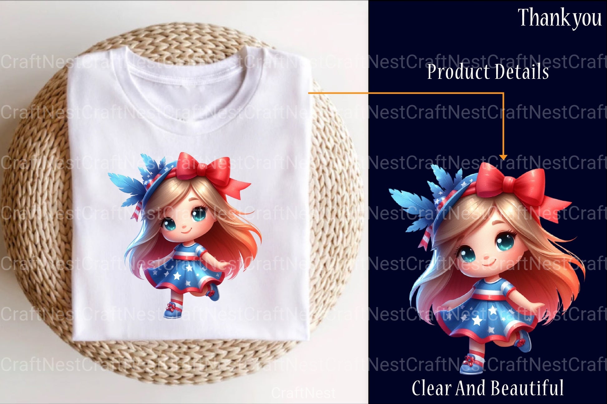 Patriotic Little Girl Clipart Bundle 99 - CraftNest - Digital Crafting and Art