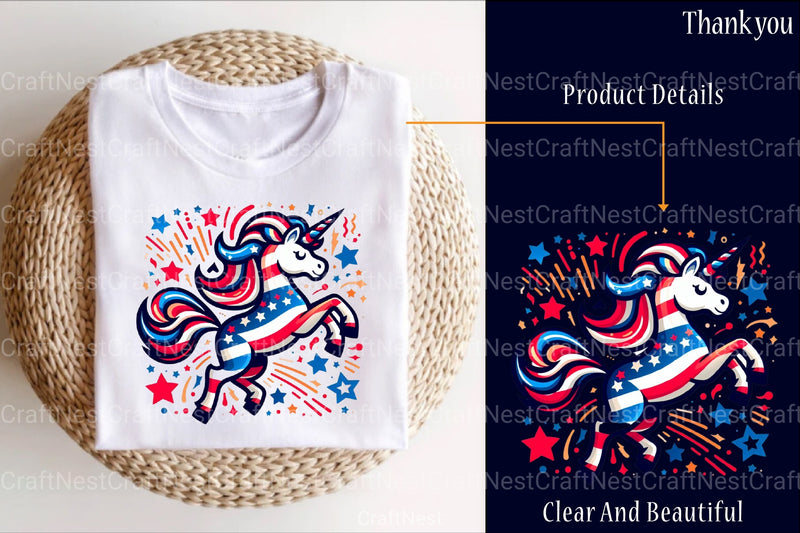 4th of July Unicorn Clipart Bundle 99 - CraftNest - Digital Crafting and Art