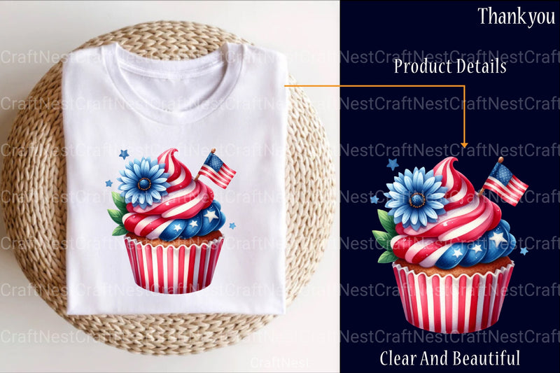 4th of July Cupcakes Clipart Bundle 1 - CraftNest - Digital Crafting and Art