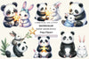 Panda And Bunny Clipart Bundle