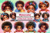 Peeking African American Little Girl Clipart Bundle 8
