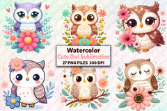 Cute Owl Clipart Bundle 1 - CraftNest - Digital Crafting and Art