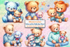 Father and Son Teddy Bear Clipart Bundle 99
