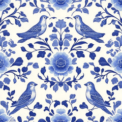 Blue Birds & Flowers Chinoiserie Pattern Clipart Bundle - CraftNest - Digital Crafting and Art