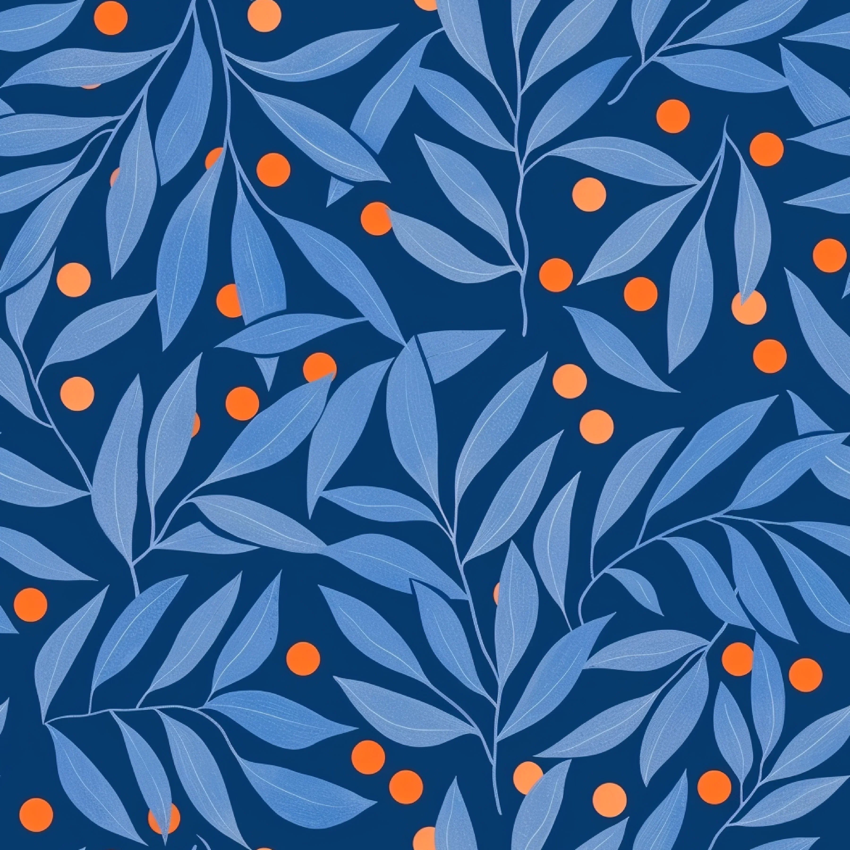 Orange & Blue Floral Pattern Clipart Bundle - CraftNest - Digital Crafting and Art
