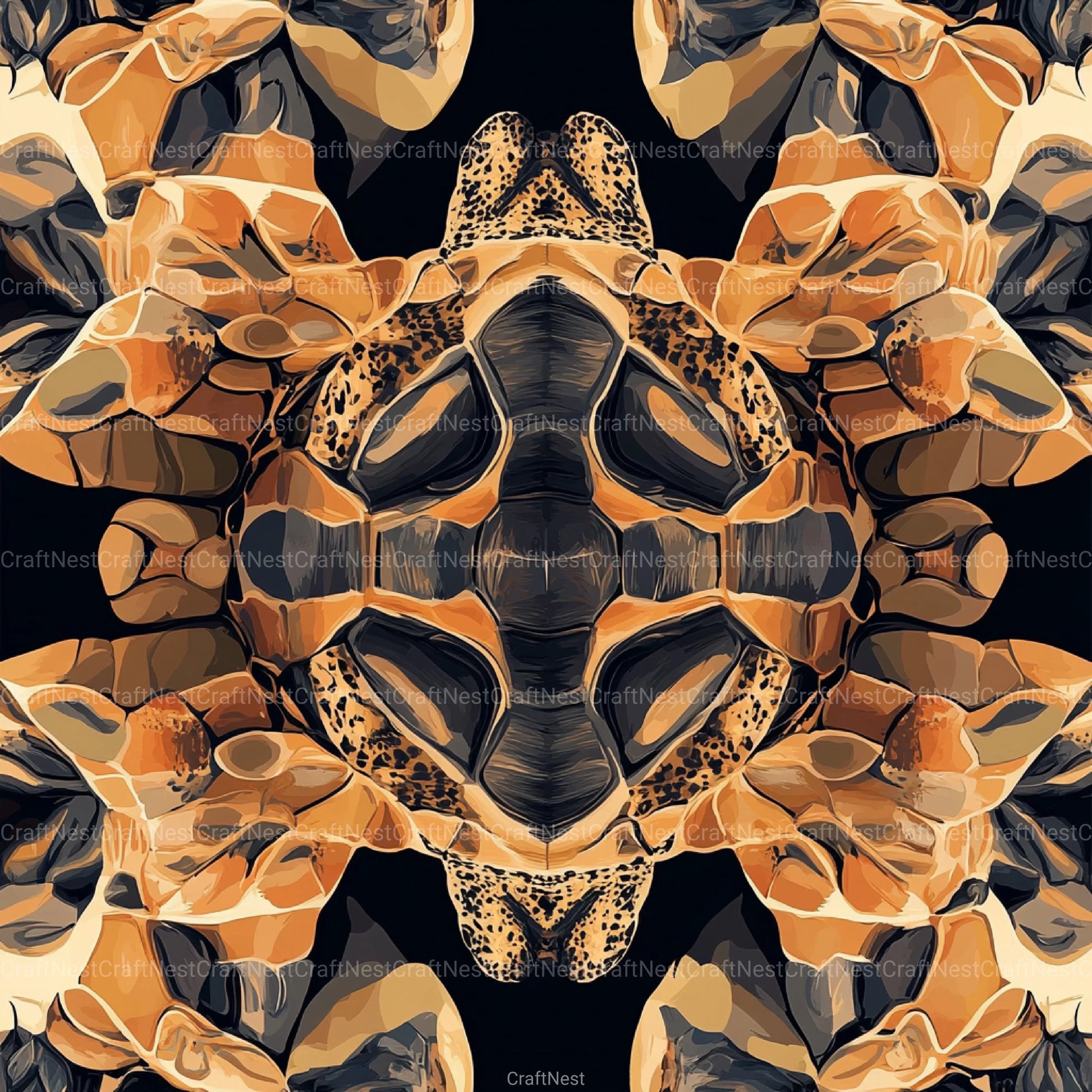 Tortoiseshell Seamless Pattern Digital Paper - CraftNest - Digital Crafting and Art