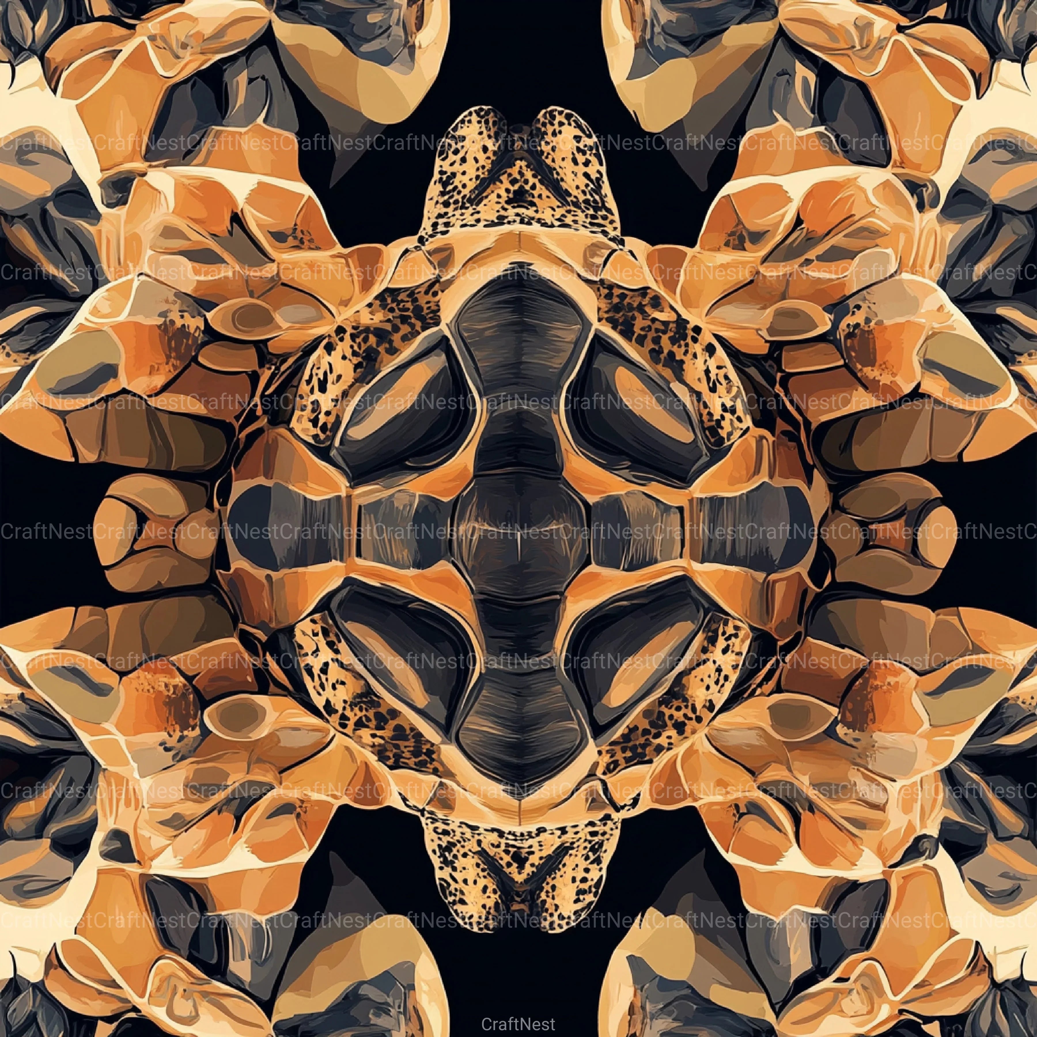 Tortoiseshell Seamless Pattern Digital Paper - CraftNest - Digital Crafting and Art