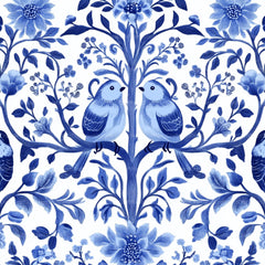Blue Birds & Flowers Chinoiserie Pattern Clipart Bundle - CraftNest - Digital Crafting and Art