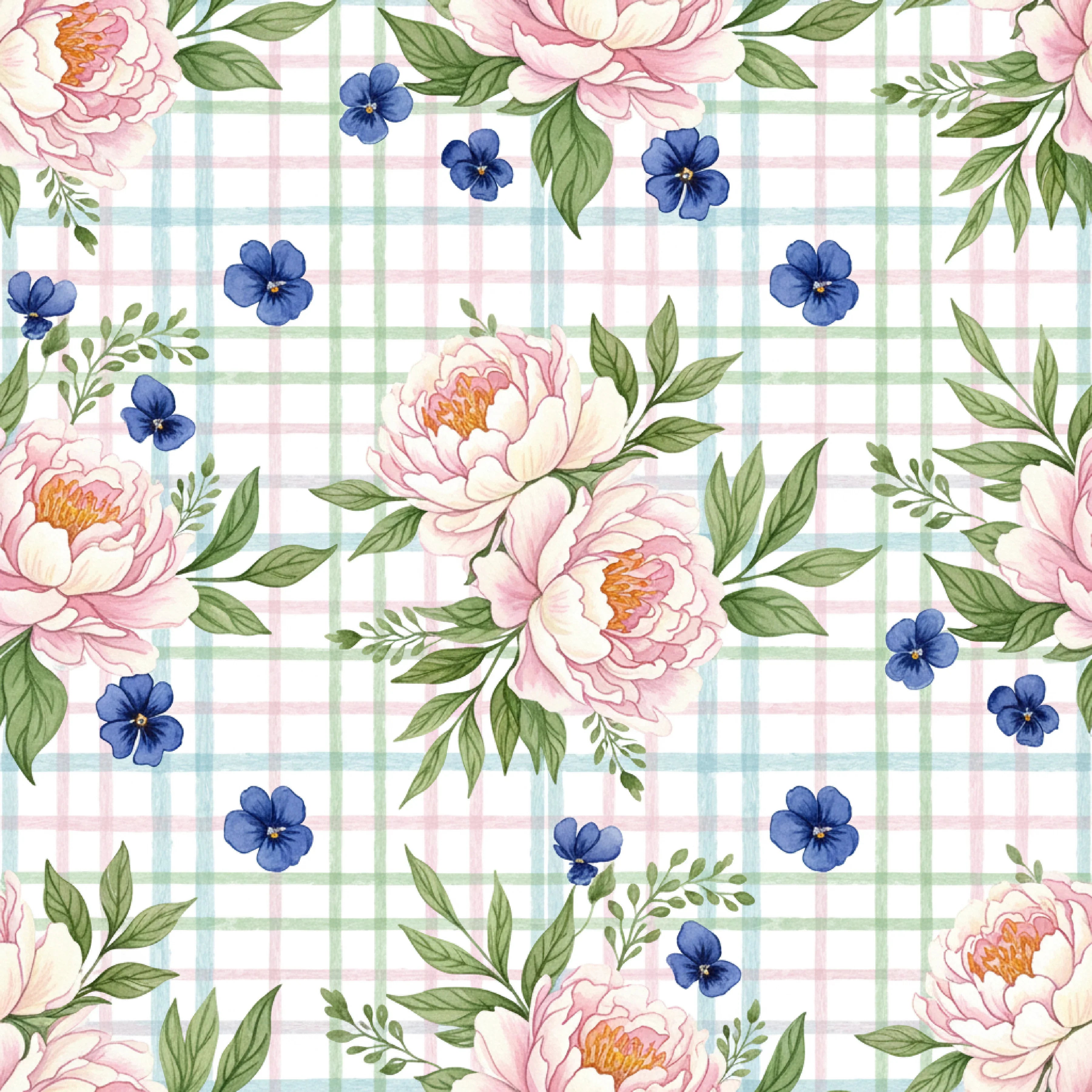 Pink Peonies Seamless Pattern Digital Paper - CraftNest - Digital Crafting and Art