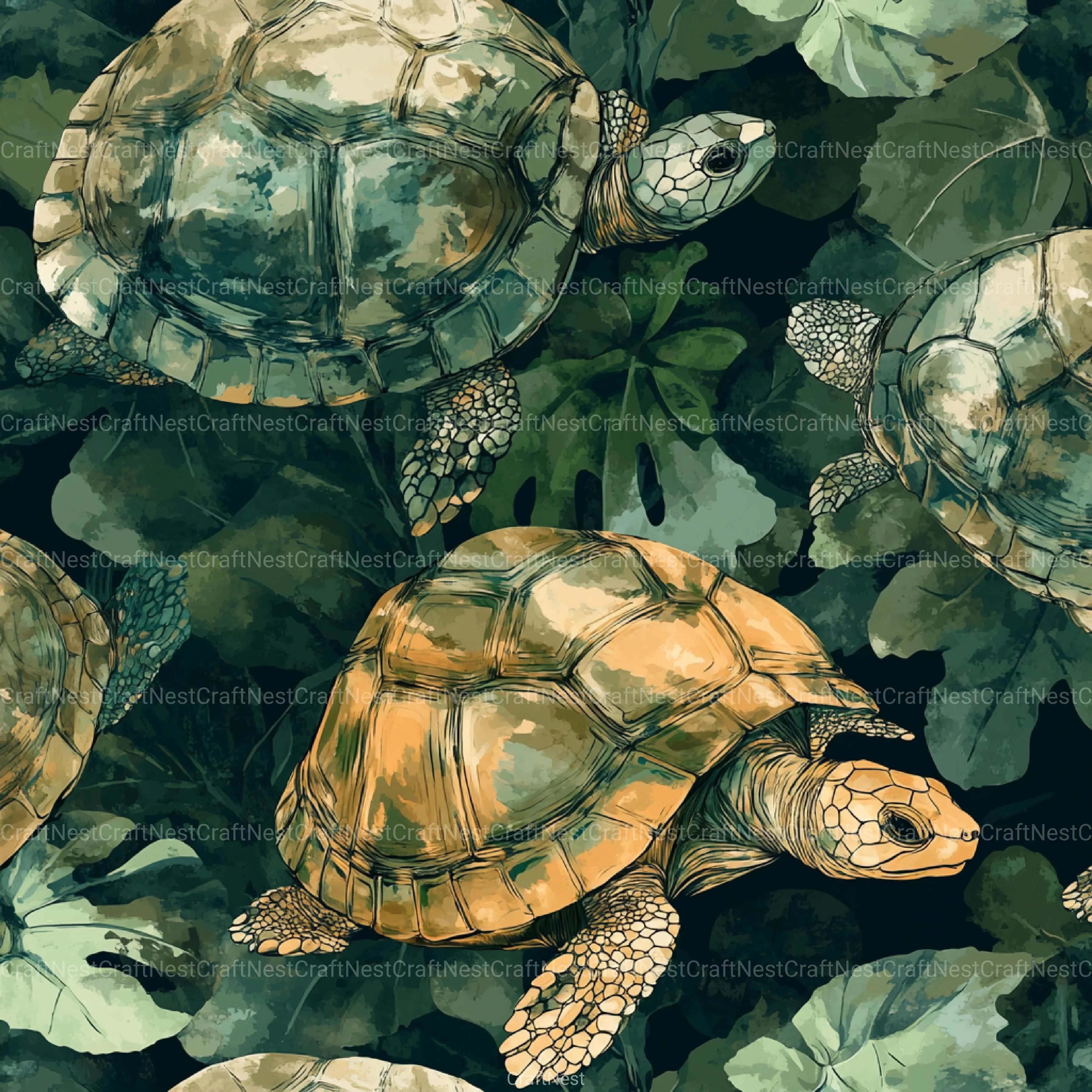 Tortoiseshell Seamless Pattern Digital Paper - CraftNest - Digital Crafting and Art