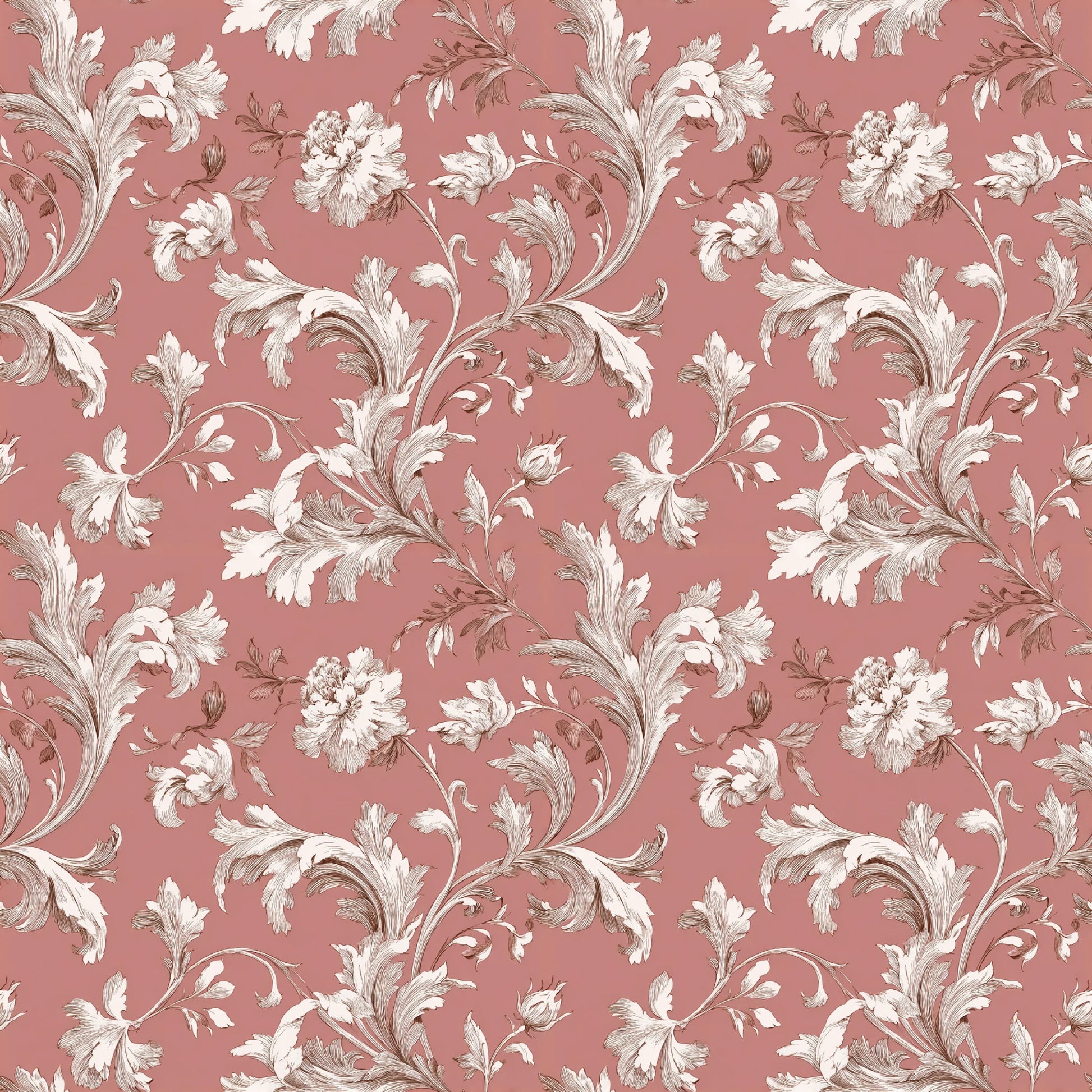 Pink French Toile De Jouy Pattern Clipart Bundle - CraftNest - Digital Crafting and Art