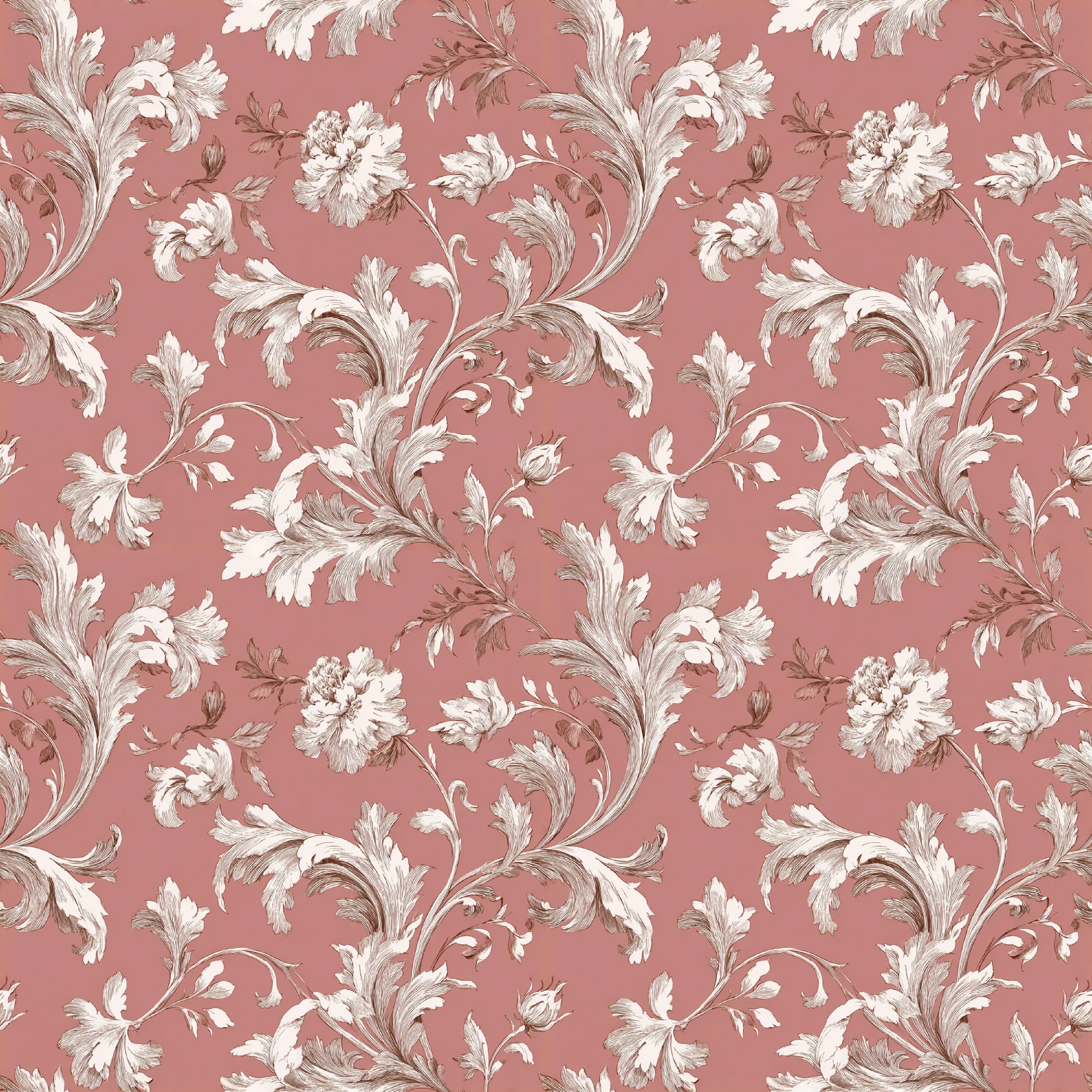 Pink French Toile De Jouy Pattern Clipart Bundle - CraftNest - Digital Crafting and Art