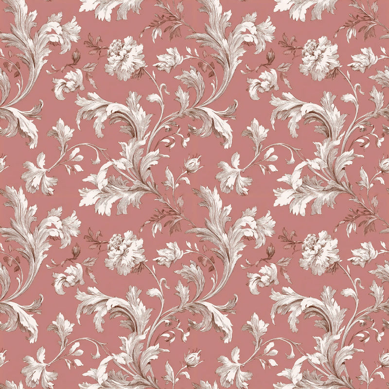 Pink French Toile De Jouy Pattern Clipart Bundle - CraftNest - Digital Crafting and Art