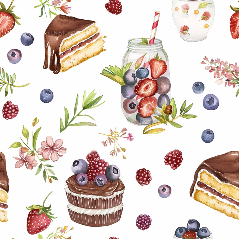 Picnic Time Whimsy Summer Pattern Clipart Bundle - CraftNest - Digital Crafting and Art