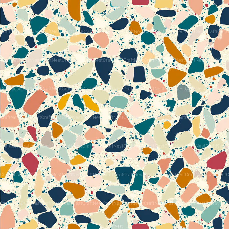 Terrazzo Seamless Patterns Digital Paper - CraftNest - Digital Crafting and Art