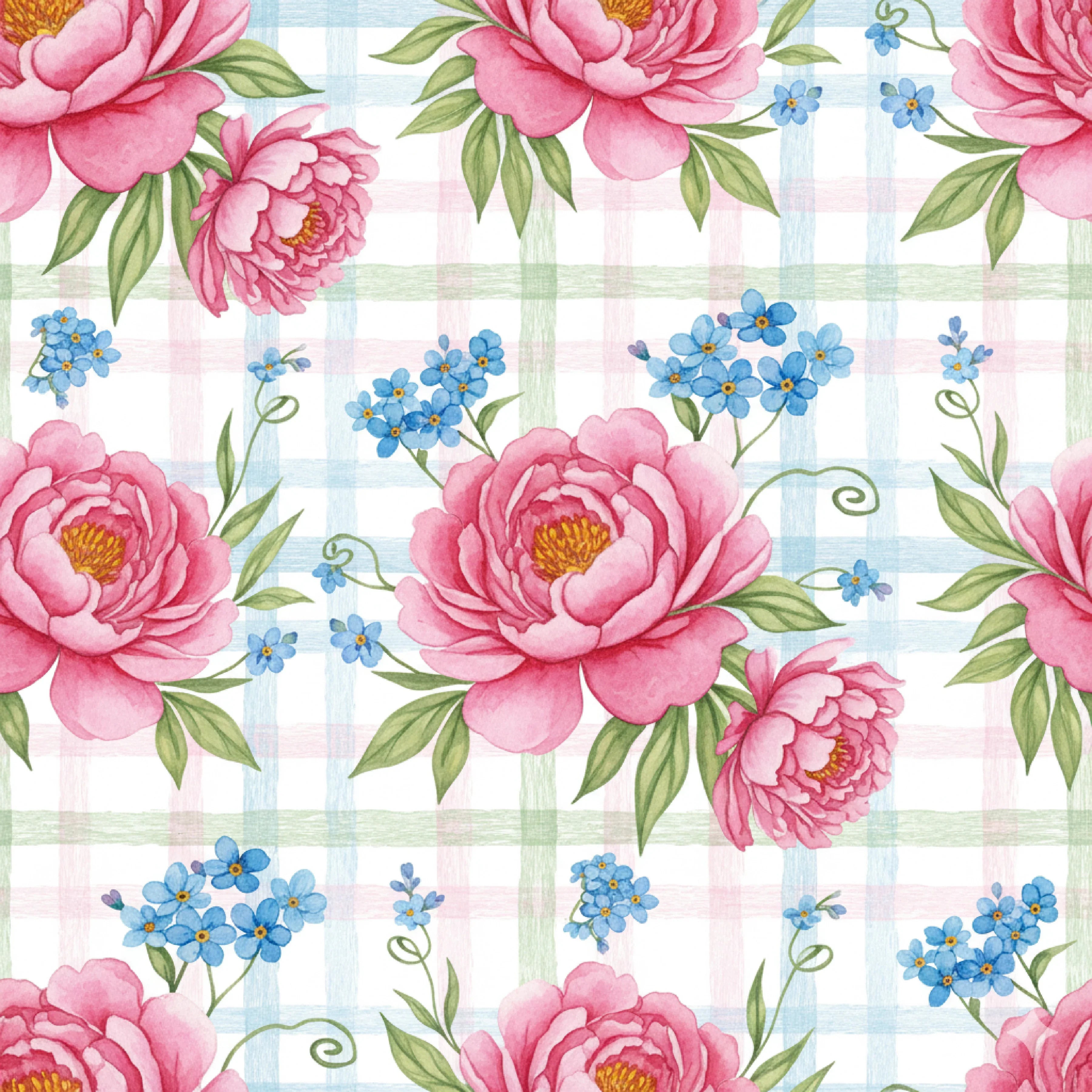 Pink Peonies Seamless Pattern Digital Paper - CraftNest - Digital Crafting and Art