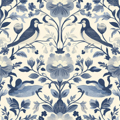 Blue Birds & Flowers Chinoiserie Pattern Clipart Bundle - CraftNest - Digital Crafting and Art