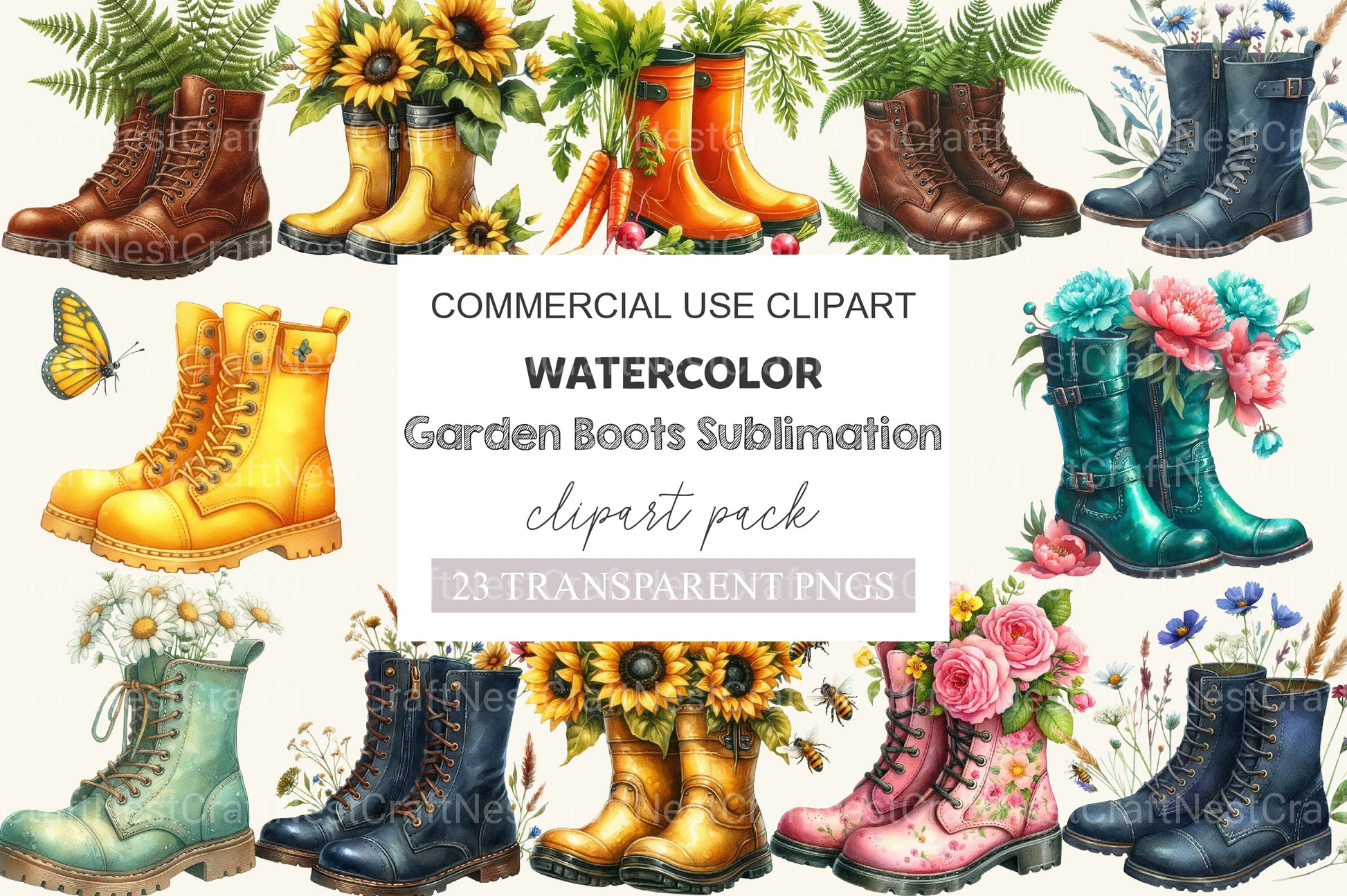 Garden Boots Clipart Bundle 2 - CraftNest - Digital Crafting and Art