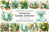 Mint Fresh Green Autumn Clipart Bundle