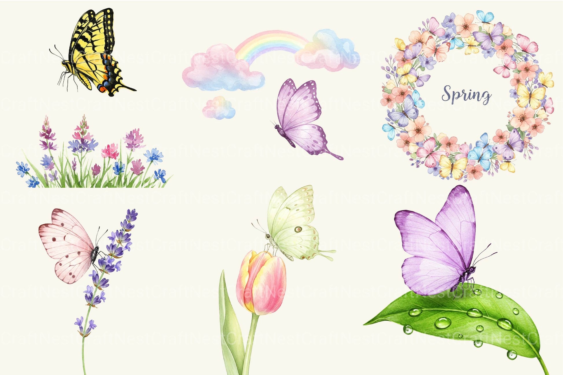 Spring Butterfly Clipart Bundle 3 - CraftNest - Digital Crafting and Art