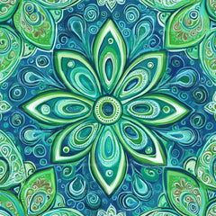 Boho Blue Green Patterns Clipart Bundle - CraftNest - Digital Crafting and Art