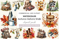 Autumn Nature Walk Clipart Bundle 2 - CraftNest - Digital Crafting and Art