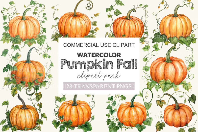 Pumpkin Fall Clipart Bundle - CraftNest - Digital Crafting and Art