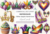 Glitter Sequin Mardi Gras Clipart Bundle