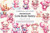 Pink Cute Blush Teddy Bear Clipart Bundle 2