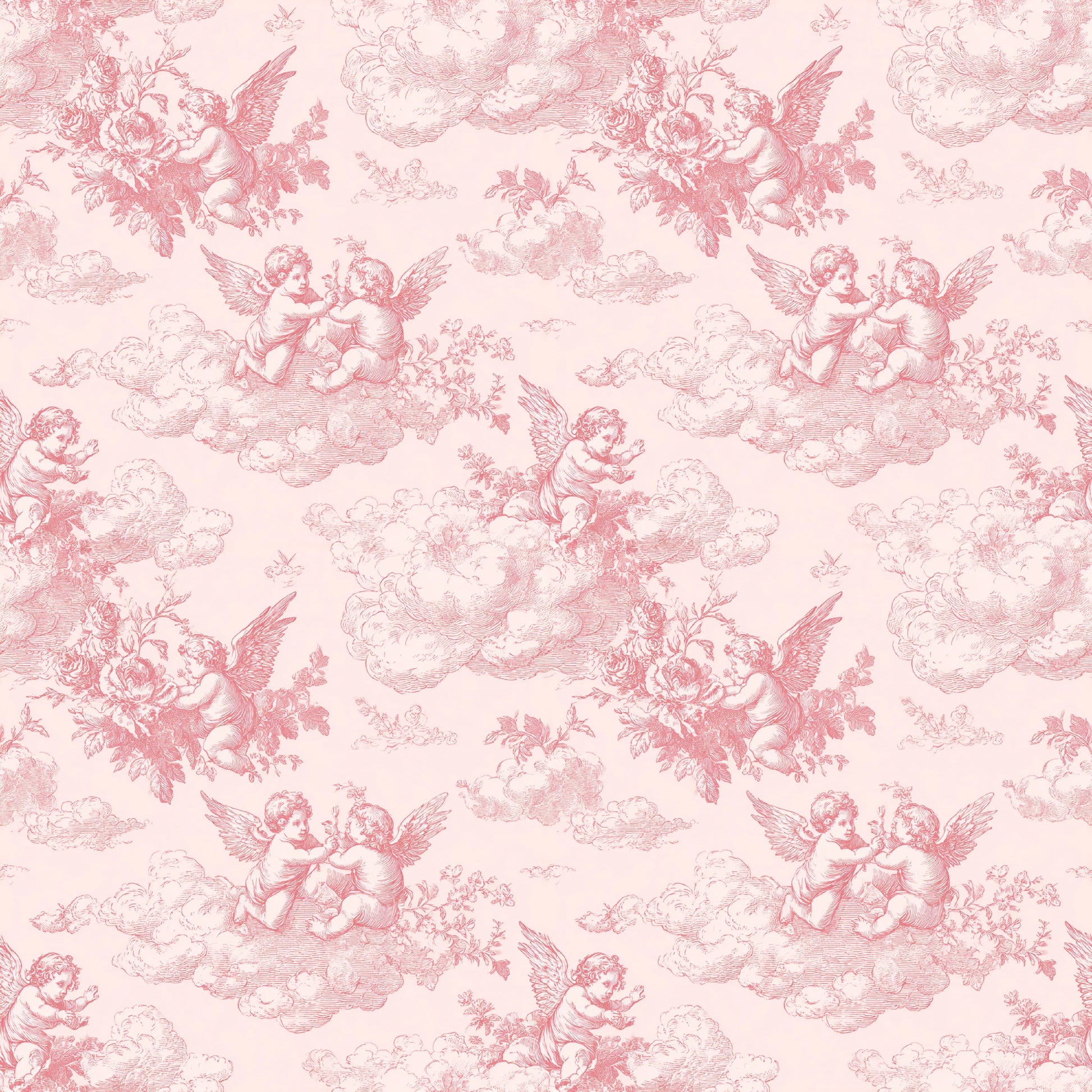 Pink French Toile De Jouy Pattern Clipart Bundle - CraftNest - Digital Crafting and Art