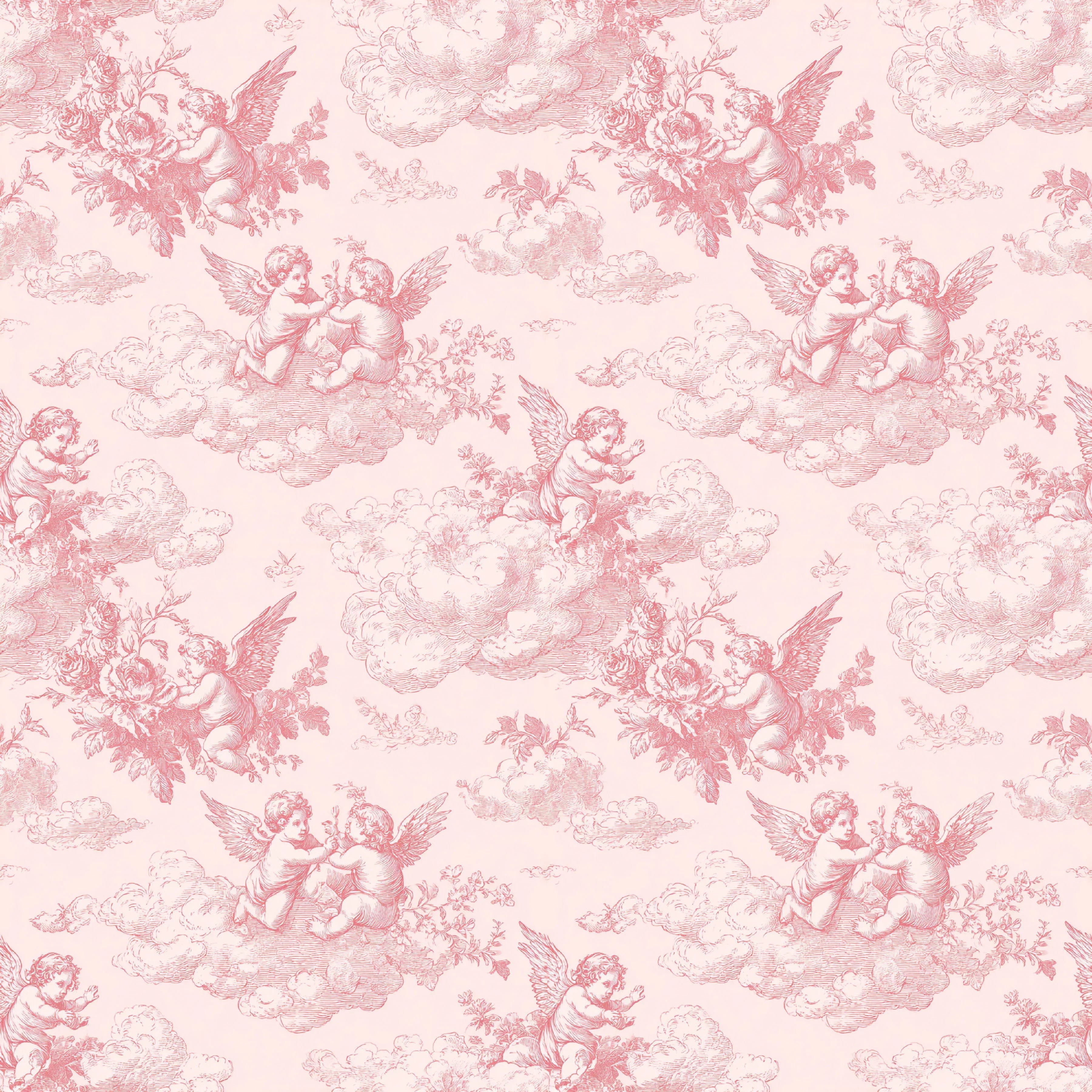 Pink French Toile De Jouy Pattern Clipart Bundle - CraftNest - Digital Crafting and Art