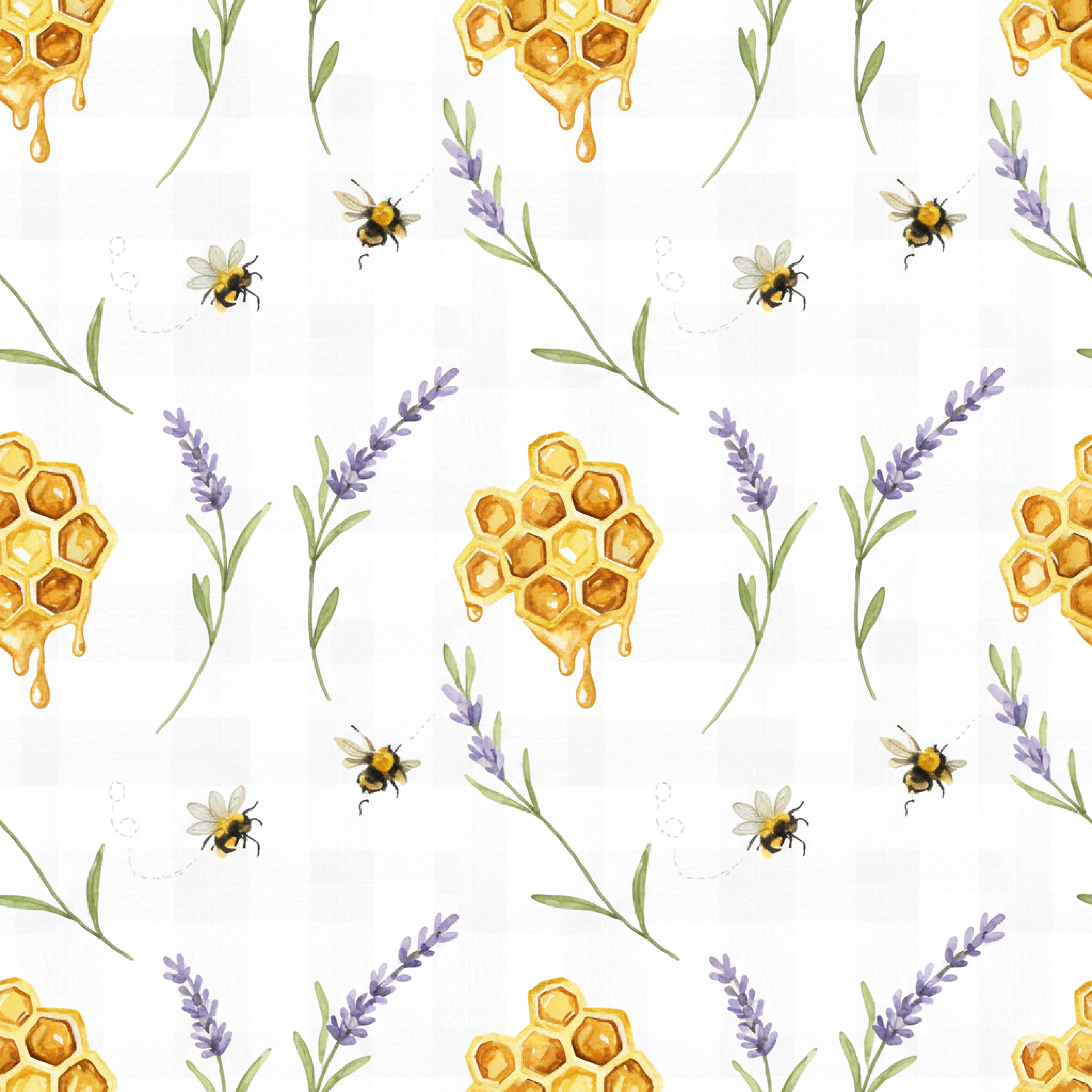 Seamless Bee Patterns Digital Paper