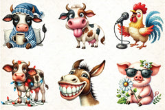 Funny Farm Cartoon Clipart Bundle - CraftNest - Digital Crafting and Art