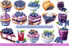 Summer Blueberry Sweet Clipart Bundle