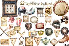 Vintage Baseball Game Day Clipart Bundle 88 - CraftNest - Digital Crafting and Art