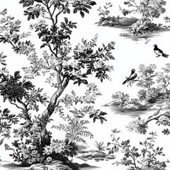 Black White Spring Toile De Jouy Pattern Clipart Bundle - CraftNest - Digital Crafting and Art