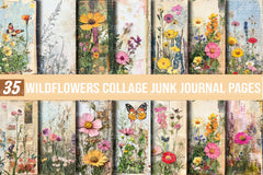 Wildflowers Collage Clipart Bundle - CraftNest - Digital Crafting and Art
