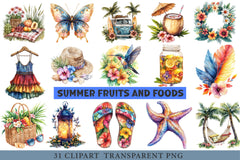Boho Summer Clipart Bundle - CraftNest - Digital Crafting and Art