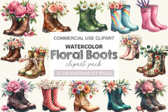 Floral Boots Clipart Bundle - CraftNest - Digital Crafting and Art