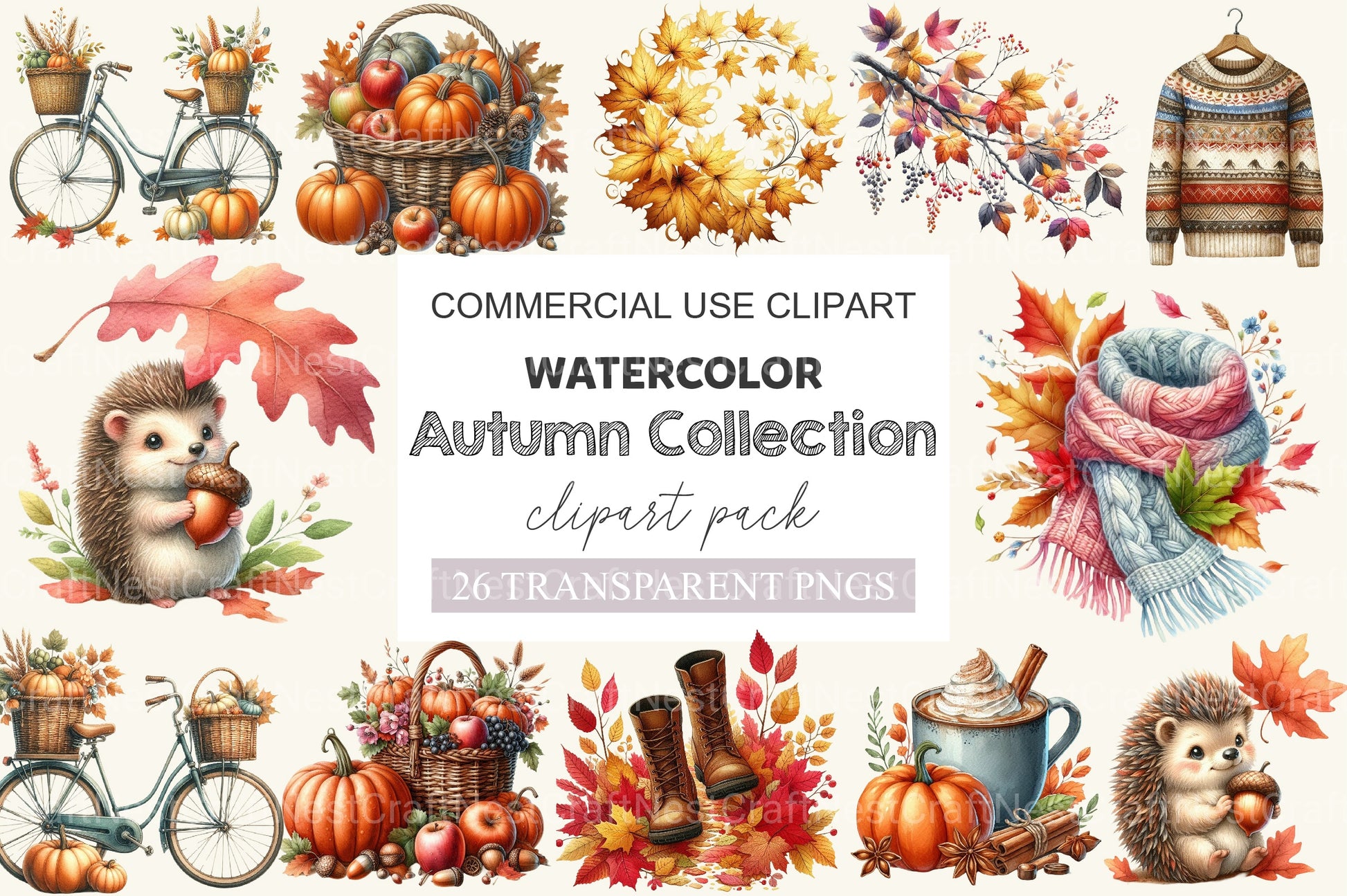Autumn Collection Clipart Bundle 2 - CraftNest - Digital Crafting and Art