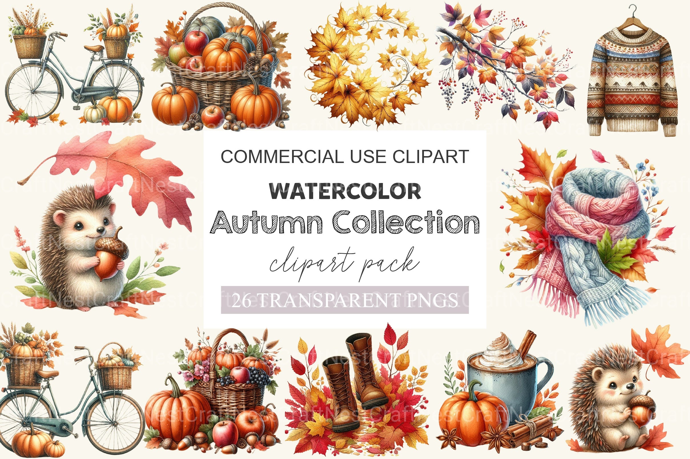 Autumn Collection Clipart Bundle 2 - CraftNest - Digital Crafting and Art