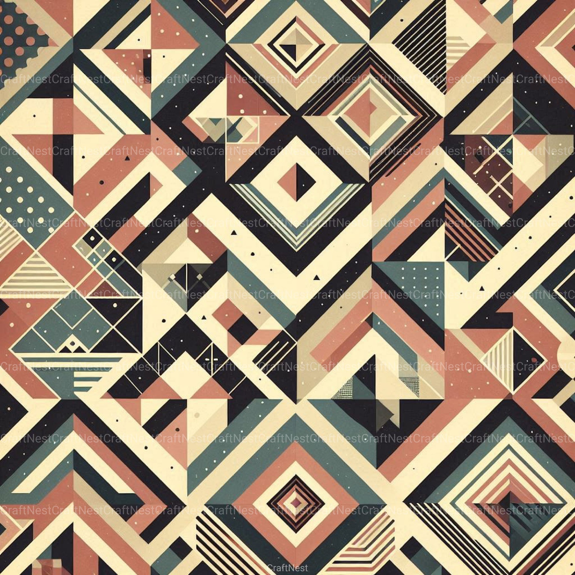 Geometric Triangle Retro Pattern Background Clipart Bundle - CraftNest - Digital Crafting and Art